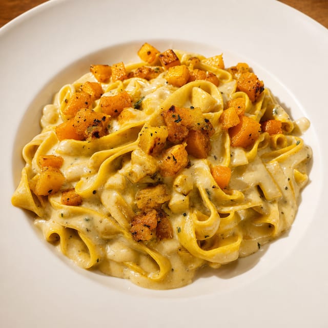 Fettuccine Alfredo & Butternut Squash.